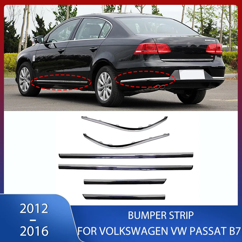 

Rear Bumper Trim Chrome Strip Side Door Moldings Bright Strips For Volkswagen VW Passat B7 2012 2013 2014 2015 2016 3AD 807 459