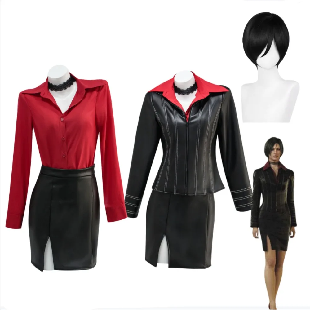 

Resident Evil Damnation Ada Wong Cosplay Costume Leather Jacket Full Set Adult Women Halloween Comic Con Carnival Outfit