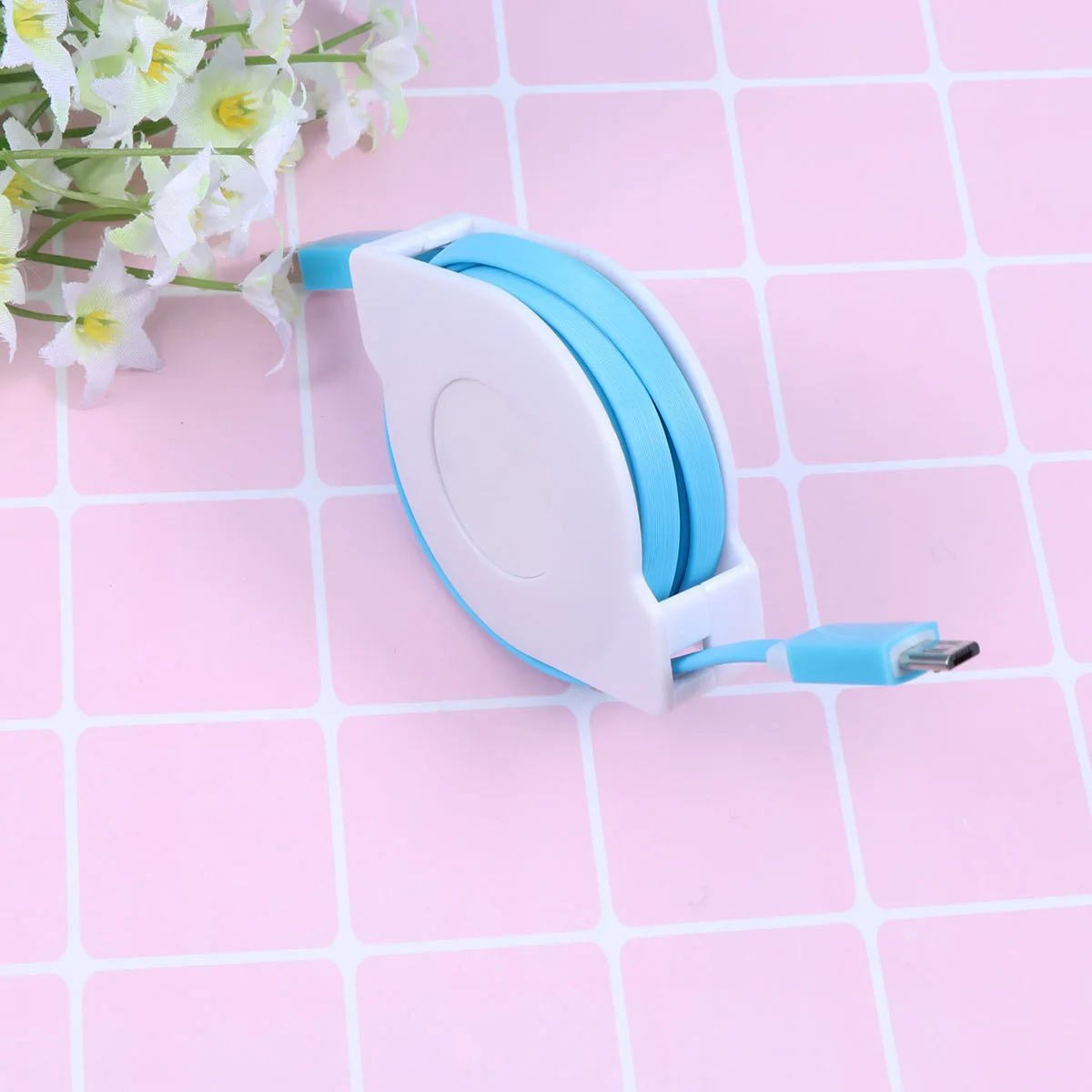 2M Retractable Usb Charging Cable Fast Charge Cord For Phone Data Sync Cable Portable Cord Blue Compatible With Mobile