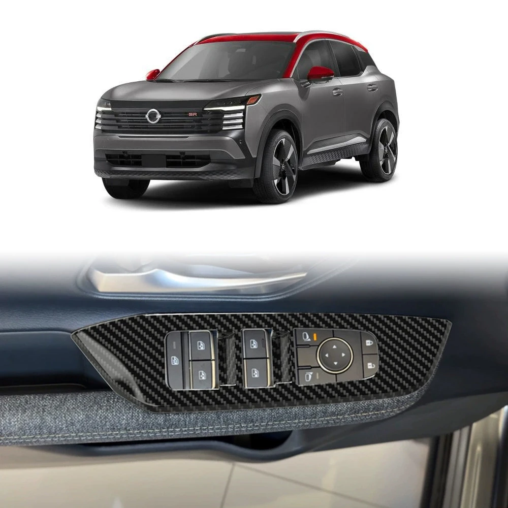 

Lhd For Nissan Kicks 2025 2026 Abs Carbonfiber Interior Parts Door Amrest Window Rise Switch Panle Glass Lift Button Trim