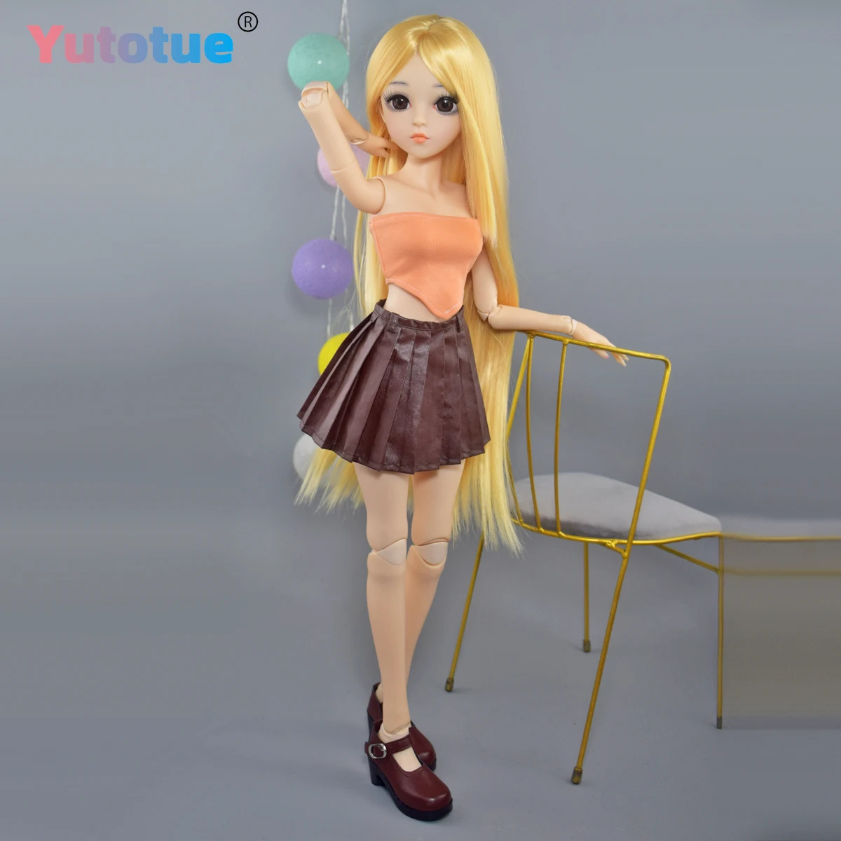 YUTOTUE 60 cm hoogte meisjespop met make-up gezicht mode kleding schoenen pruiken volledige set BJD pop speelgoed