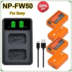 2160mAh NP-FW50 NPFW50 Digital Battery for Sony ZV-E10 A7 A7R A7RII A7SII A7S a6300 a6400 a6500 RX10 Series LED Dual Charger