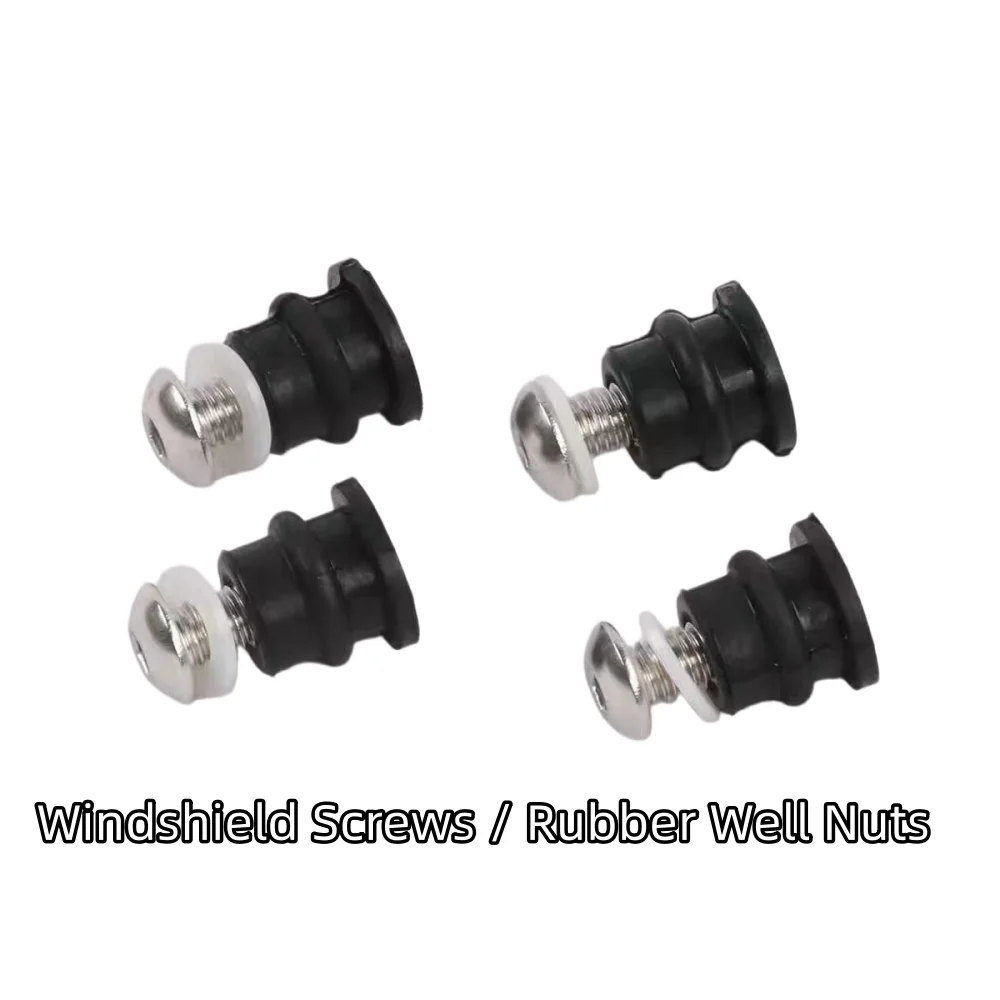 For ZONTES 703RR windshield mounting screws, rubber-coated nuts, motorcycle front windshield fixing gaskets