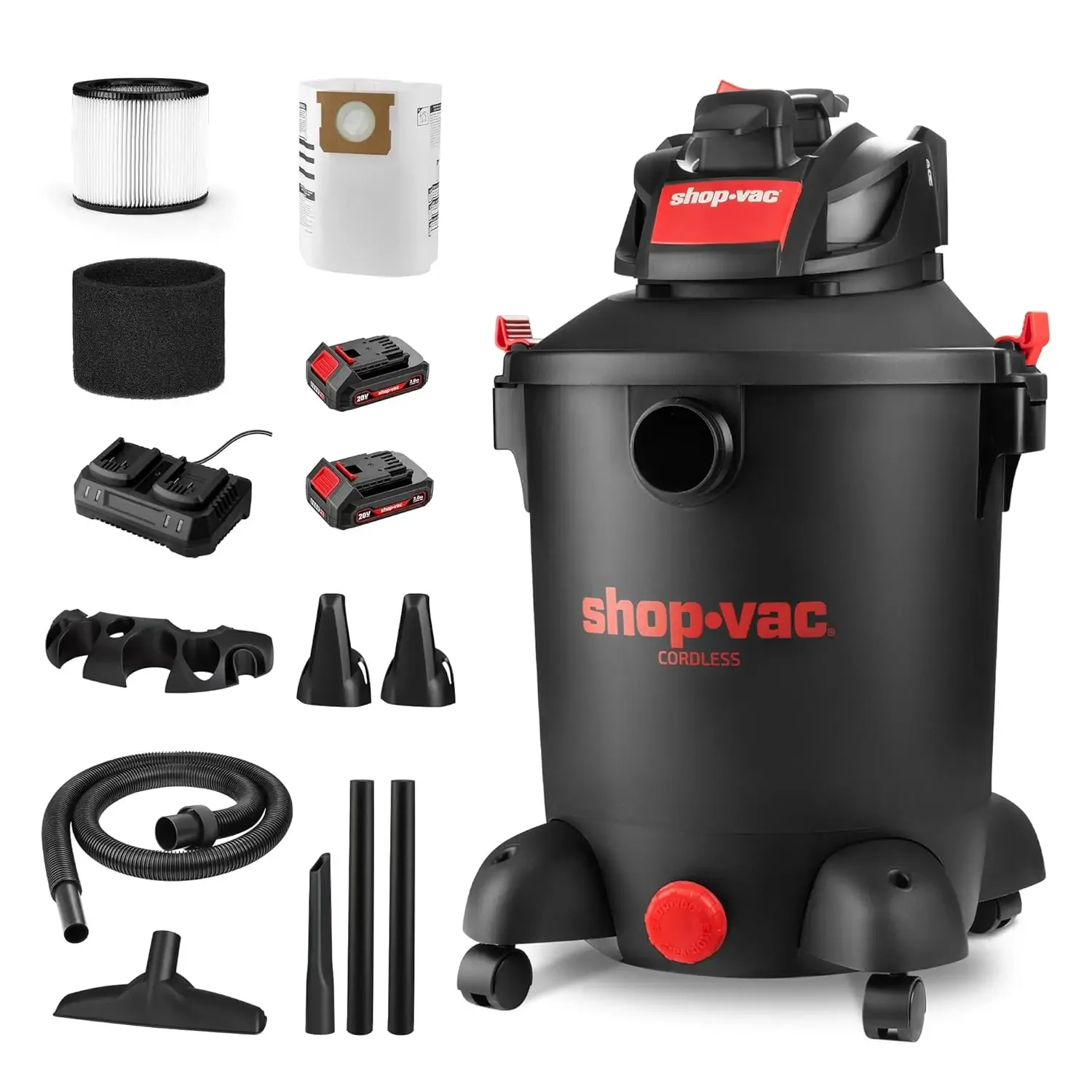 

Shop-Vac 10-галонный пылесос для влажной и сухой уборки, магазинный пылесос Kpa с функцией вентилятора 8,0 пик, беспроводной пылесос для шерсти домашних животных,