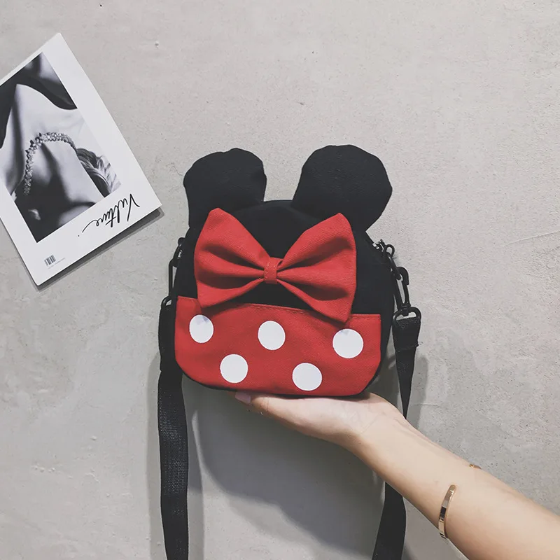 Disney Kids Messenger Bag Cute Mickey Mouse Style Mini Shoulder Bags for Baby Girl Fashion Crossbody Bag Kindergarten Coin Purse