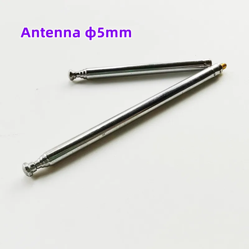 RC Model Car Helicopter Parts 5 Silver 5 Sections Male M3 Female M2.5 External Threaded Internal thread Expansion Metal Antenna