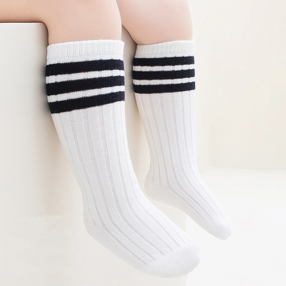 Korean Kids Boys Girls Cotton Sock Stripes Newborn Baby Long Tube Socken Casual Soft Children Stocking High Quality