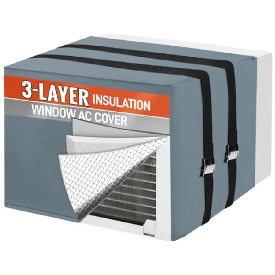 

s for Outside to Protect AC and Winter Insulation, Waterproof and Snowproof Window AC Covers for Outside with 3 Layers Insulati