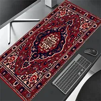 Red Persian texture pattern mouse pad Desktop gadget game player Carpet office home XXL computer desk mat non-slip washable
