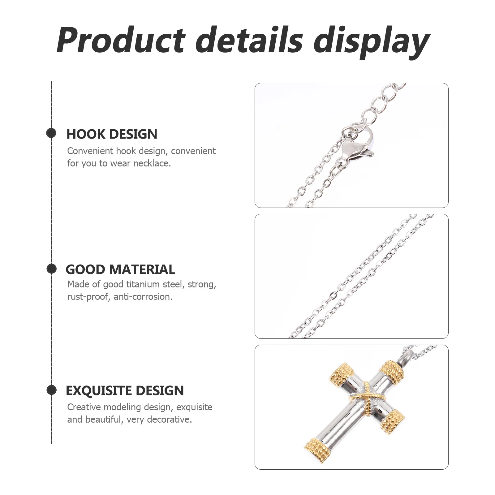 

Cross Urn Necklace Titanium Steel Cinerary Storage Pendant Ash Pendant Necklace Pet Souvenir Supply Lightweight Openable