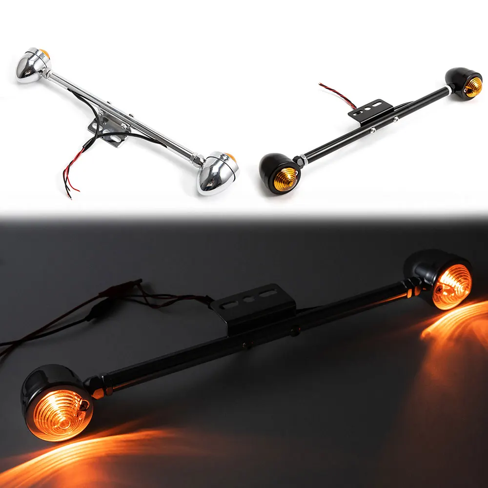 

Motorcycle Retro Rear Tail Light License Plate Lamp Bracket Universal Driving Brake Turn Signal Lights Integrated Tail Lamplight