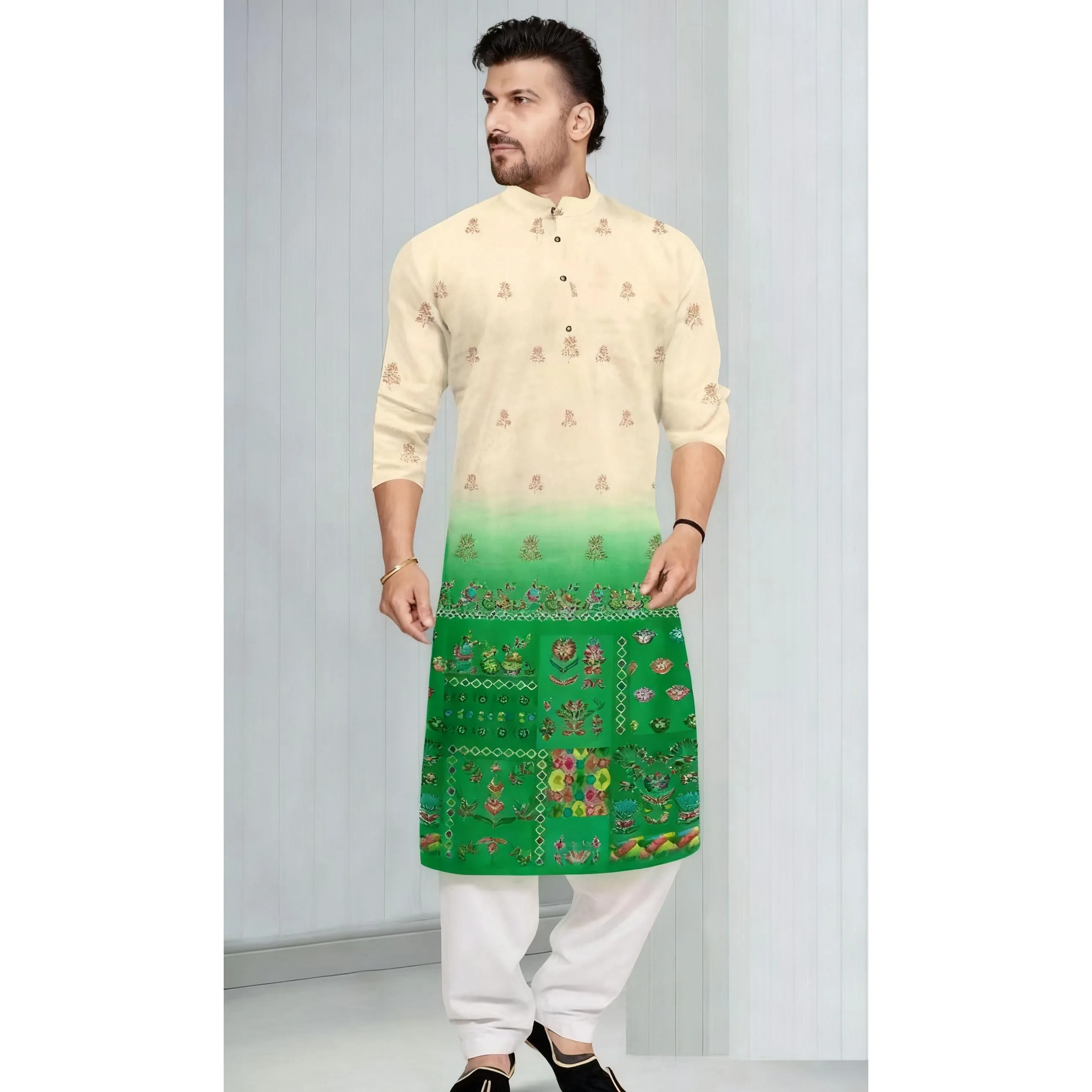 ملابس الطاووس الإسلامية الإسلامية للرجال جوبا ثوب طباعة كيمونو رداء طويل المملكة العربية السعودية ملابس عباية قفطان إسلام الشرق الأوسط #6