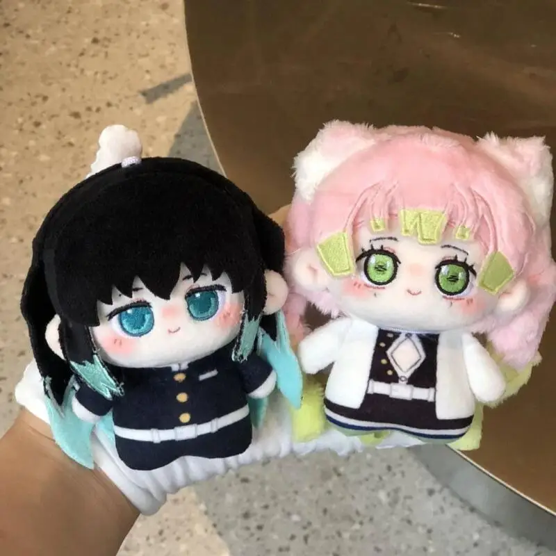 Cartoon Version Anime Demon Slayer Muichiro Tokito Plush Doll Keychain Kawaii Creativity Backpack Zipper Decoration Toy Gift