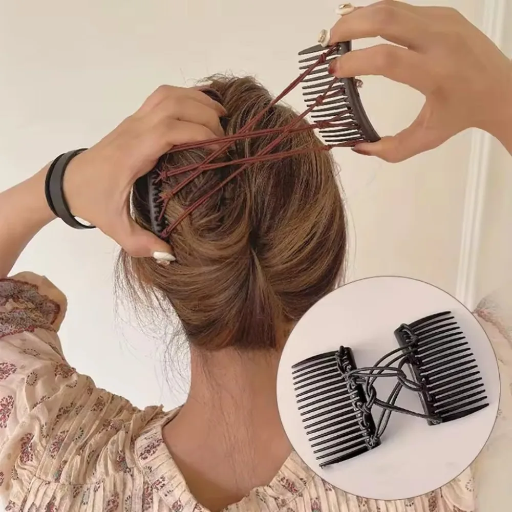 Double Sided Hair Clip Hair Comb For Women Frosted Toothed Non-slip Comb Black Ponytail Hairpin Hair Accessorie