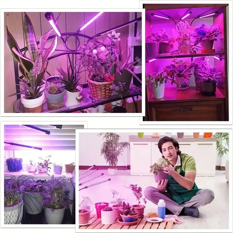 USB-LED-Pflanzenwachstumslicht für den Innenbereich, Garten, 10 dimmbare Stufen, Wachstumslicht, volles Spektrum, Timer-Einstellung, Hydrokultur-Gewächshaus, 3 Stunden/9 Stunden/12 Stunden – Detail 13