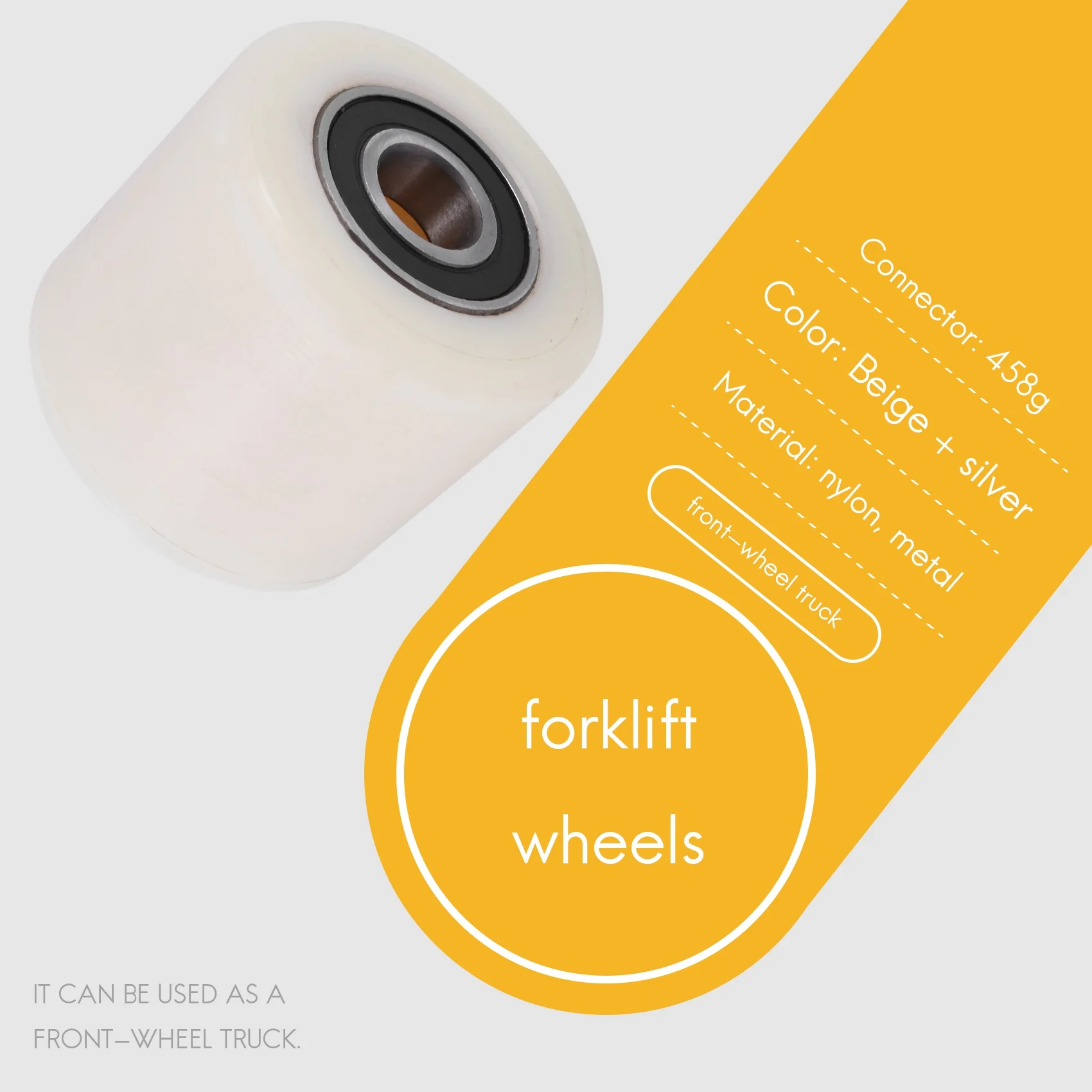 SLQZT Per Ruota pallet 80 * 70mm Nylon Beige + Argento