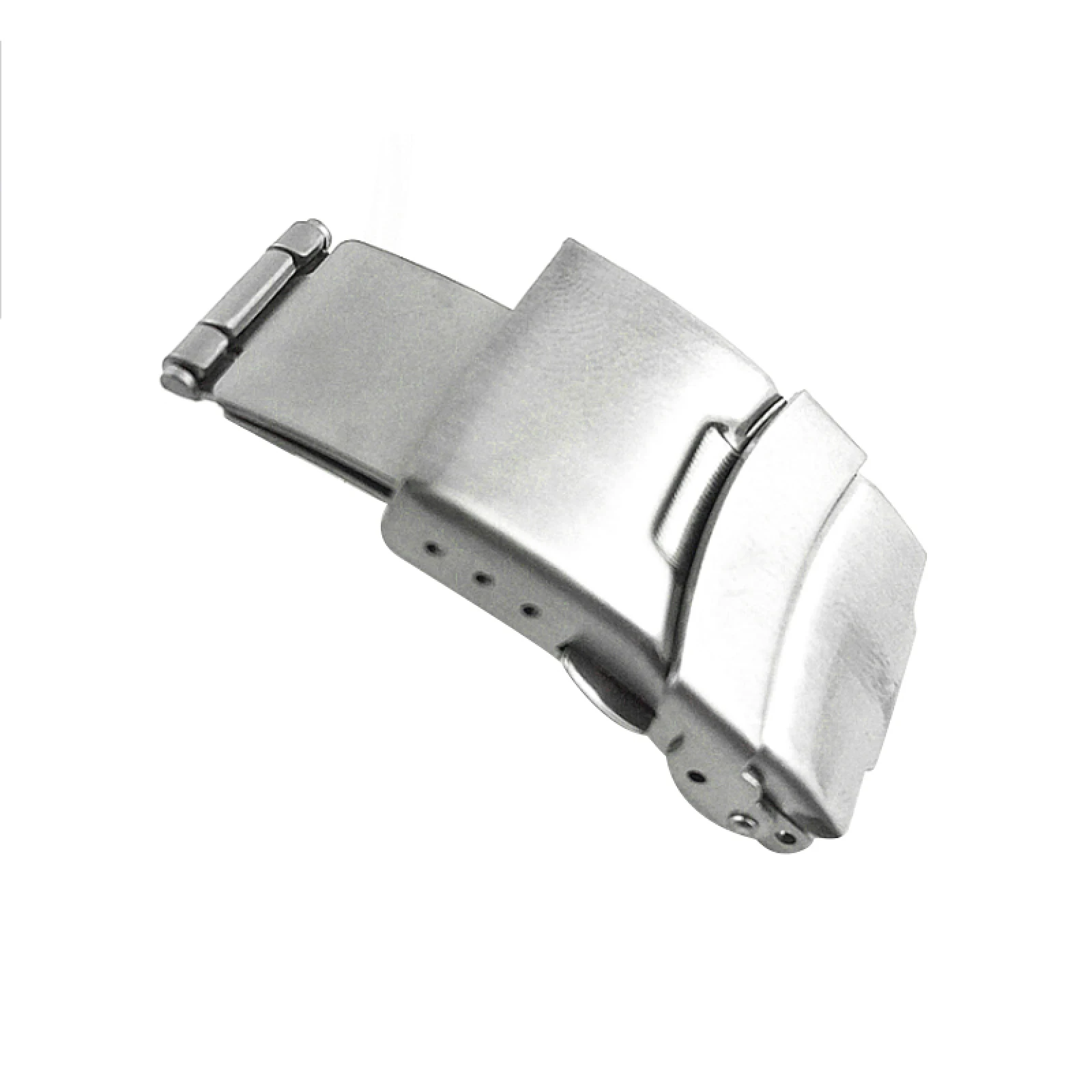 Extended Fold Solid Watch Buckle 16/18/20/22/24/26mm Silver Push Safety Milled Clasp Stainless Steel Watchband Clasp