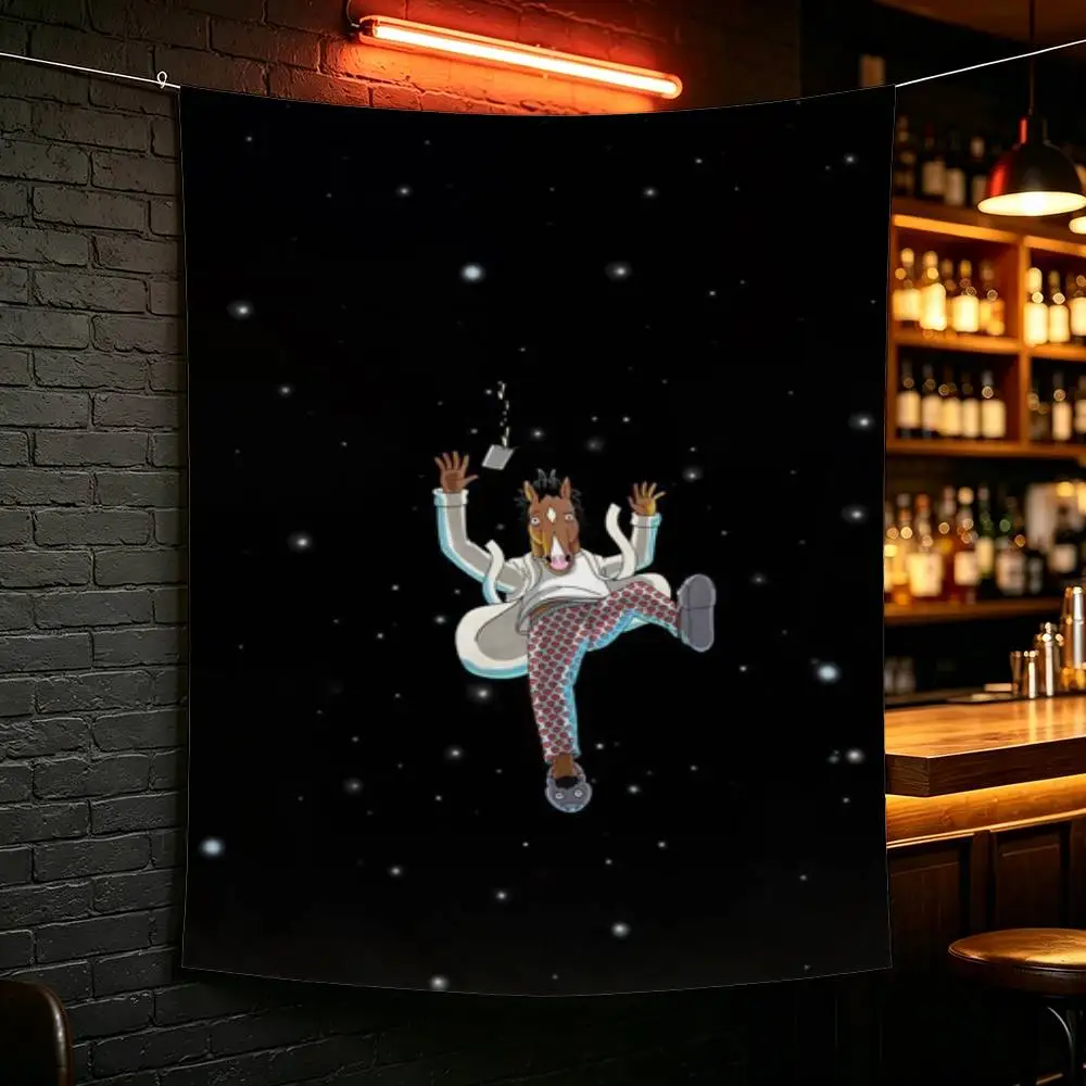 B-BoJack C-Cartoon H-Horseman-n flag For Camping Party Picnic Studio Booth Background Wall Interior Decoration Banner