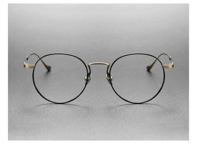 Luxury Ultra-light Glasses Frame Titanium Men Women Eyeglasses Frame Retro Round Big Wide-rimmed Optical Prescription Glasses