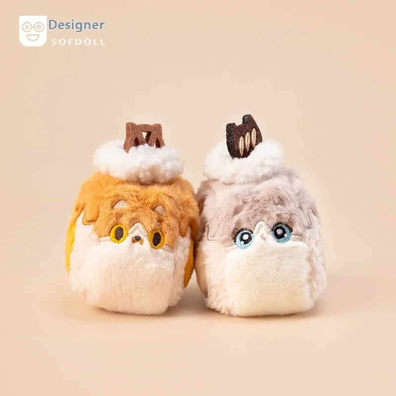 Portachiavi originale in peluche con gatto svizzero Sofdoll, simpatico ciondolo pasticceria con gattino per borsa zaino, regalo per coppie Kawaii