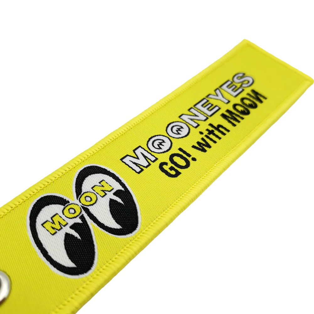 JDM Federclip Auto-Schlüsselanhänger Gelb MOONEYES Motorrad-Schlüsselring Persönlicher Modischer Stoff-Schlüsselanhänger JET-Tag Anhänger Zubehör – Detail 18