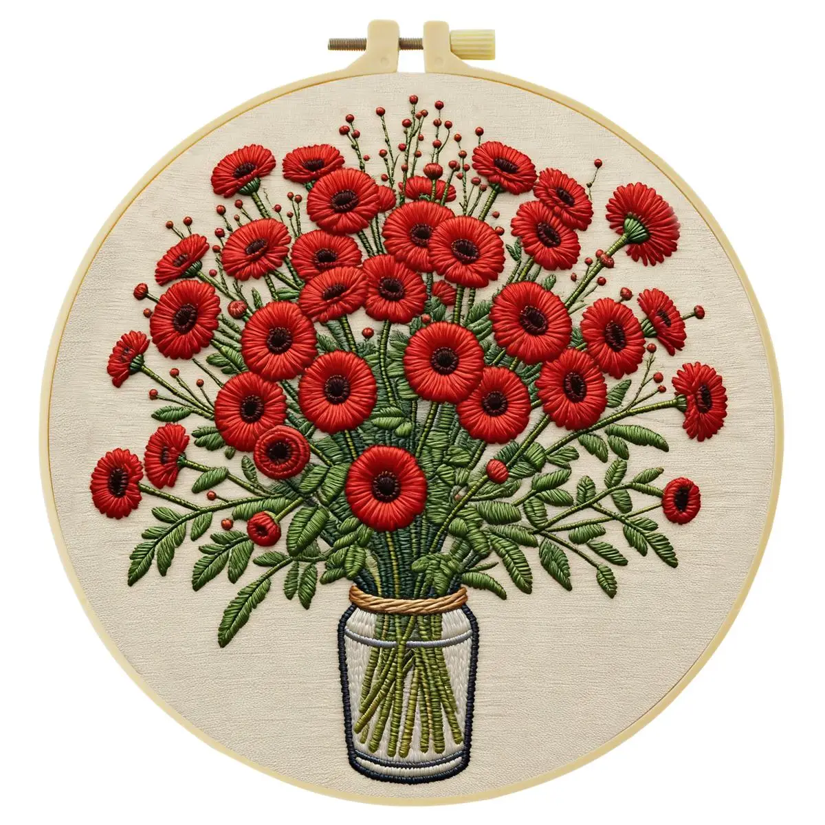 1 Stück 20X20CM/15X15CM 7,87/6,3 Zoll Tier- und Blumen-Stickerei-Starter-Kit DIY-Kit DIY-Stickerei-Set Handarbeiten Malerei – Detail 3