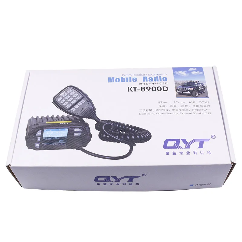 QYT KT-8900D VHF UHF Mobile Radio Two way radio Quad Display Dual band Mini Car radio 25W Walkie talkie KT8900D