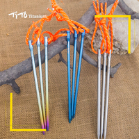 6pcs/Set TiTo Titanium Alloy Tent Peg Titanium Spike Outdoor Camping Accessory Tent Stake Diameter 5mm/6mm Tent Accessory Nail