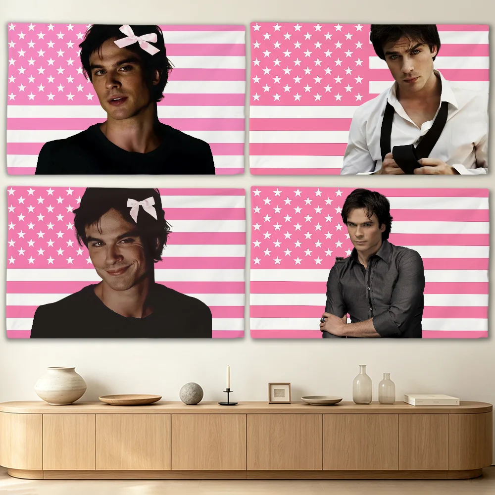 Damon Salvatore The V-Vampire D-Diaries flag Advertising Banner for Camping Decoration Outdoor & Garage Wall Hanging Decorations