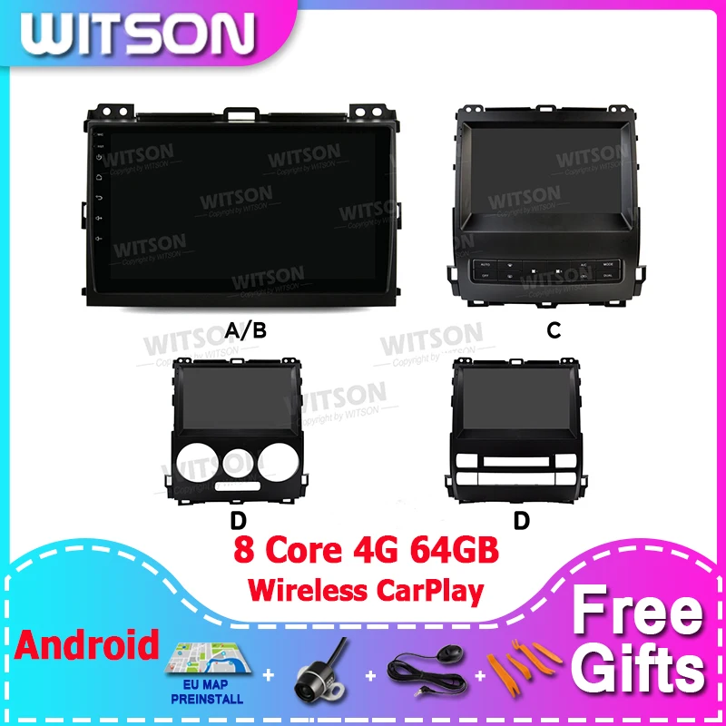 

WITSON 9'' Android 13 Car Multimedia For Toyota Land Cruiser Prado 120 2004 2005 2008 2009 Radio Auto GPS Navigation Auto Stere