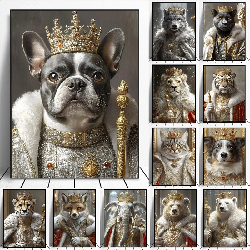 

Постер «Король животных в белой накидке»: Лев, Тигр, Гепард, Медведь, Собака — настенные картины, алмазные принты для домашнего декора