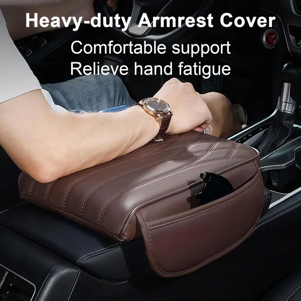 Car Center Console Cover Car Armrest Cushion Waterproof Memory Foam Car Console Cover with Adjustable Straps Storage Bag