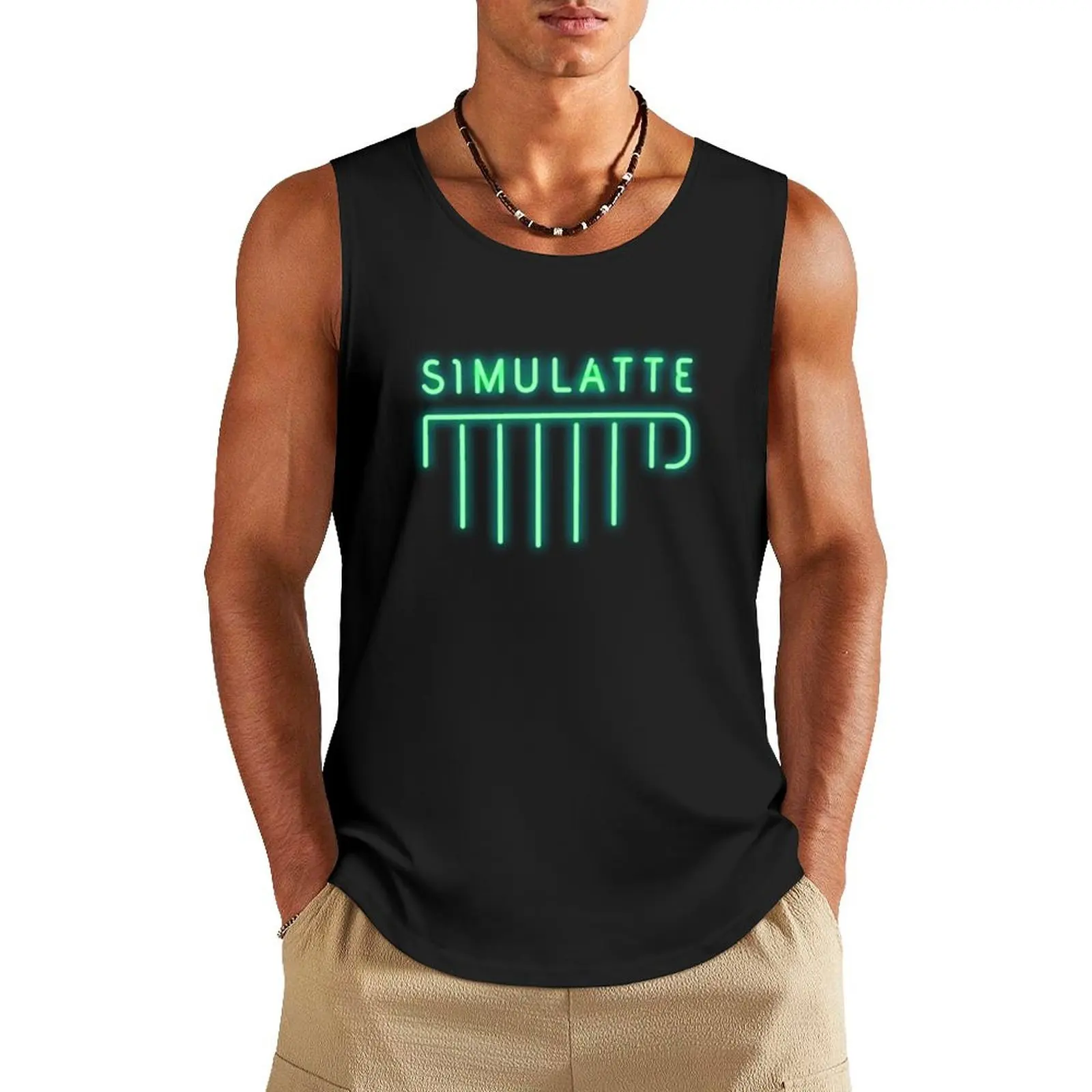 The Matrix Resurrections&x27; Simulatte Café Tank Top t-shirt Men's Male clothes sleeveless Men's t-shirts gym accessories men