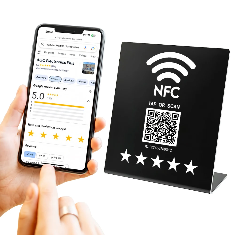 Programmable tag nfc Google Review Stand QR Code and 13.56MHz nfc cards Reviews for Small Business Marketing Boost Your Business