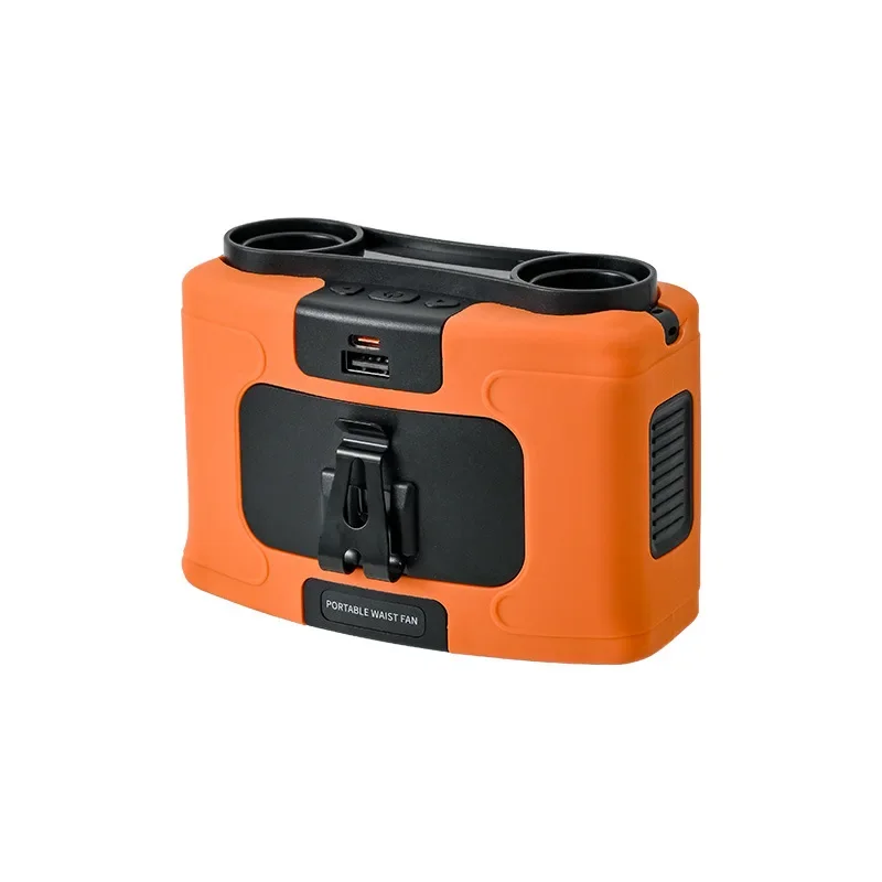 

Double port turbo waist fan, portable cool charging neck, outdoor portable