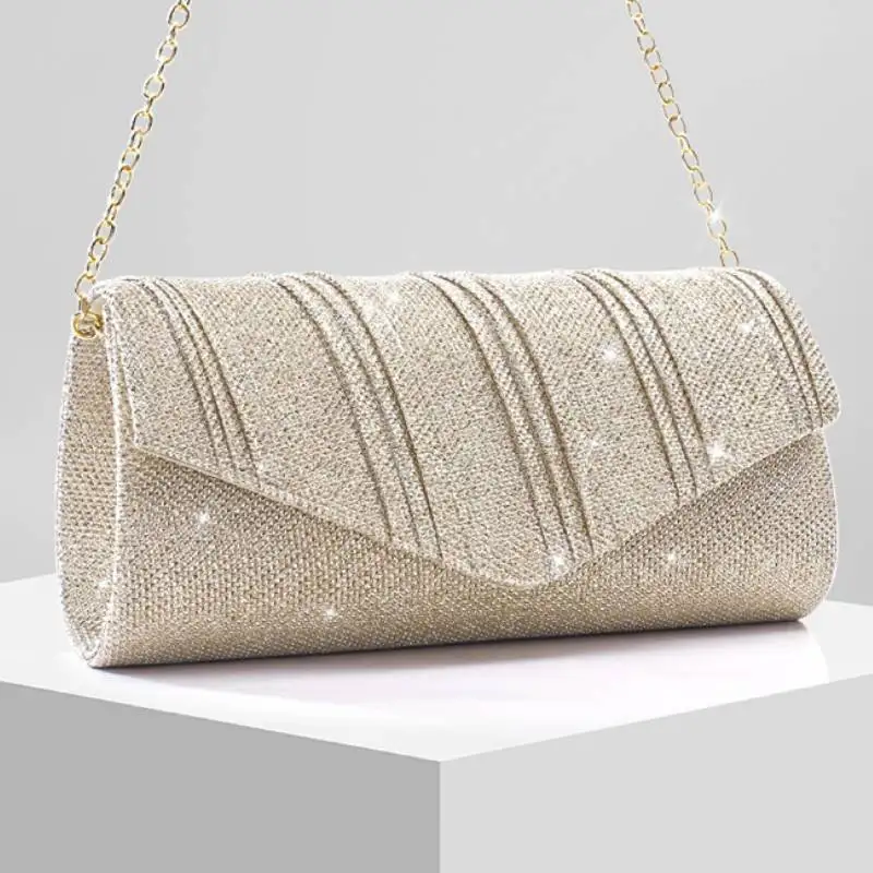 

Женский блестящий клатч, конверт, вечерняя сумка, модный элегантный длинный кошелек, женские сумки на плечо с цепочкой, роскошная сумка для свадебной вечеринки