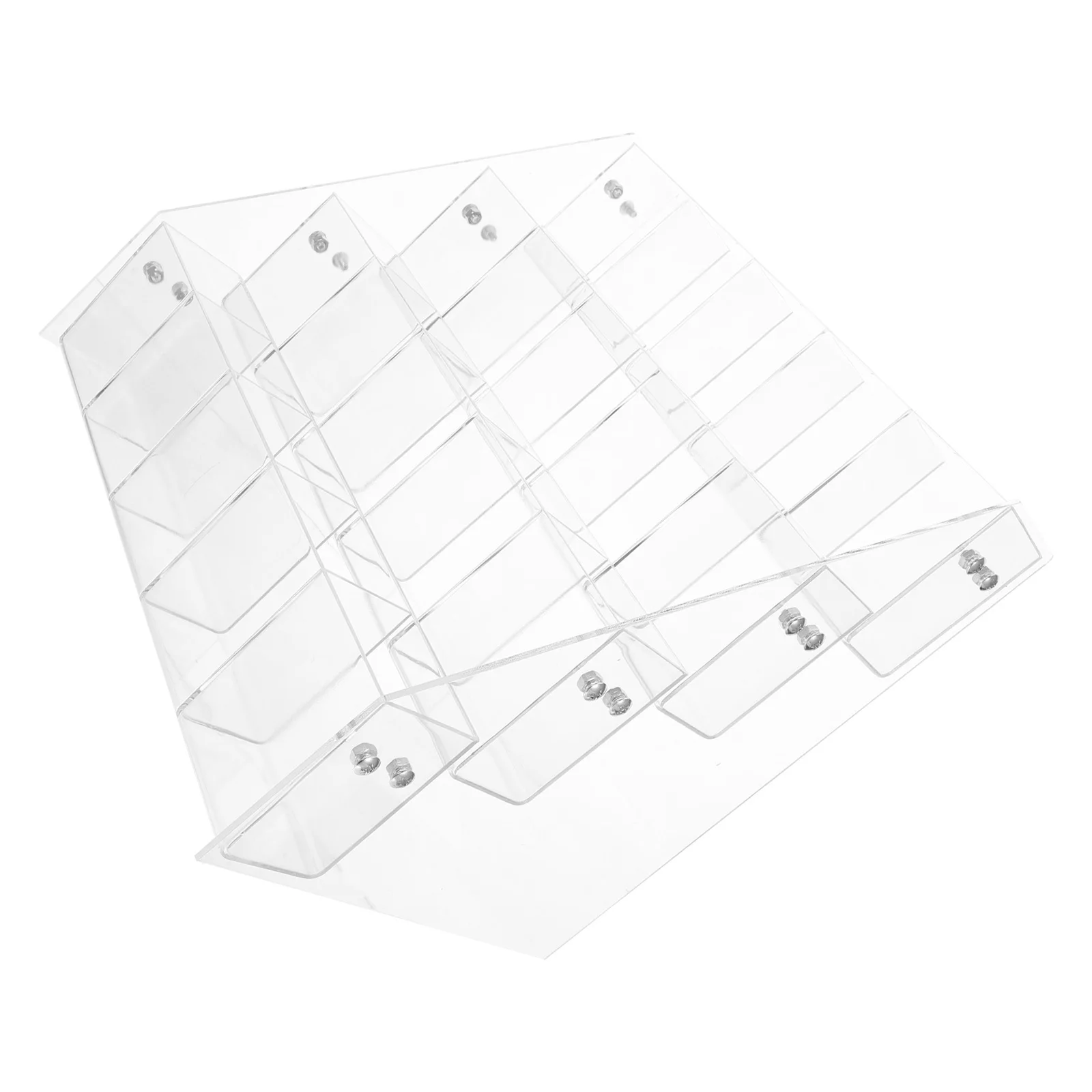 

Clear Acrylic Pen Display Stand 4 Tier Desktop Stationery Store Organizer Brush Case Pencil Holder for Office Home School