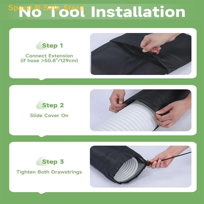 Waterproof AC Exhaust Pipe Cover Dustproof Anti-corrosion Air Conditioner Hose Protector for Home Commercial AC Use