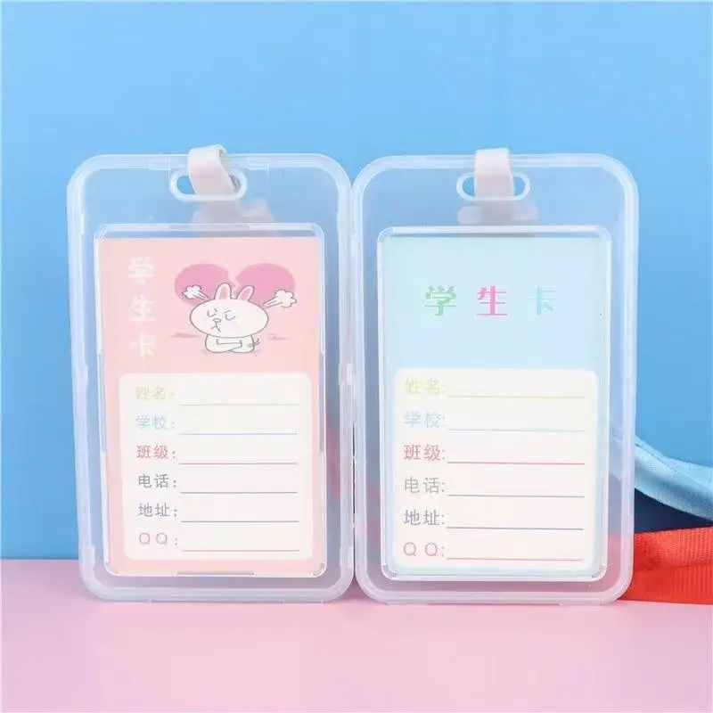 Acrylic Cover ID Card Holder Student Bus Meal Card Case Transparent Relief Material Cartoon Plastic Design ﻿ Card Sleeve Y2H3