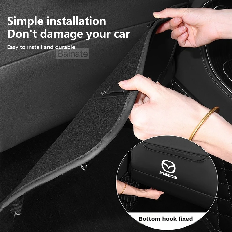 Mazda Axela 3 6 Atenza CX-30 CX-5 CX-8 CX-9 MX-5 BT-50 Car Seat Back Storage Bag Anti-wear Backrest Anti-kick Pad Accessories
