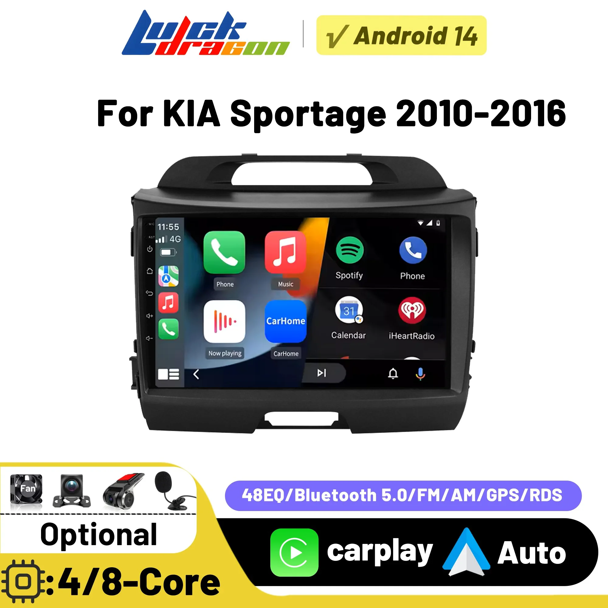 

Car Intelligent Systems For Kia Sportage 3 4 SL 2010-2016 Carplay Android Auto Multimedia Stereo Player GPS BT FM DSP Car Radio