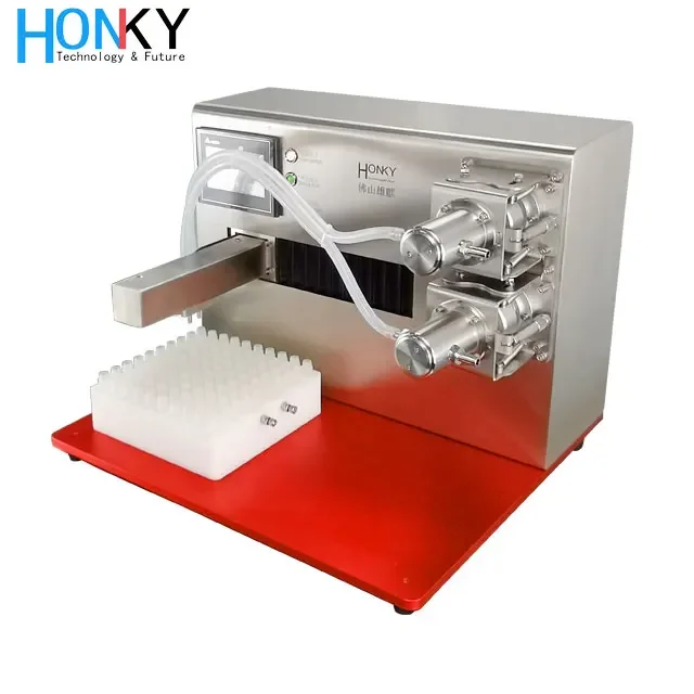 Tabletop lab type filling machine liquid 96-deep-well plate filling machine with high precision pump for reagent
