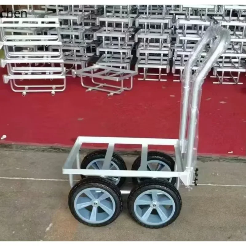 A1 tool to pull goods 4-wheel trolley plastic basket cart labor-saving large wheel