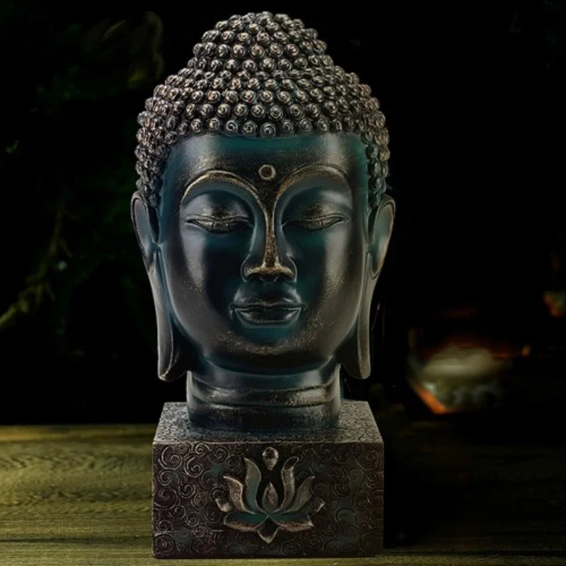

4" Buddha Head Bust Zen Meditation Statue with Lotus Sculpted Base Spiritual