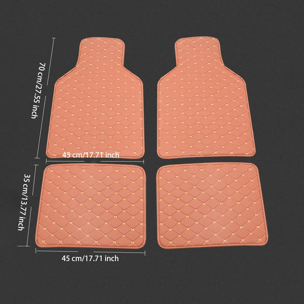 4 Pieces Car Floor Mats Automotive Interior Stepping Liner Foot Pad Automobile Carpet Front Rear Washable Mat