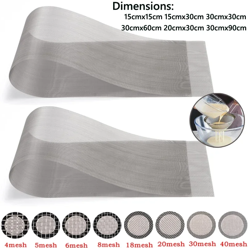 

1-5pcs 304 Stainless steel filter screen 4/5/8/20/30/40-400 Mesh Woven Wire High Quality Stainless Steel Screening Filter Sheet