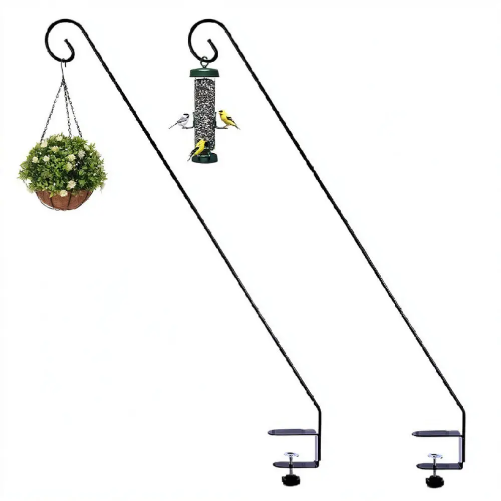 32 Inch Metal Hanging Hook For Bird Feeder Heavy Duty Plant Stand Bracket For Outdoor Garden Patio Deck Balcony Decor