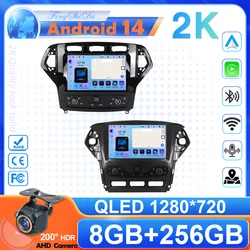 9 Inch Android 14 For Ford Mondeo MK4 2007 - 2013 Car Radio RDS No 2din WIFI Navigation GPS Multimedia AHD DSP 4G LTE ADAS QLED