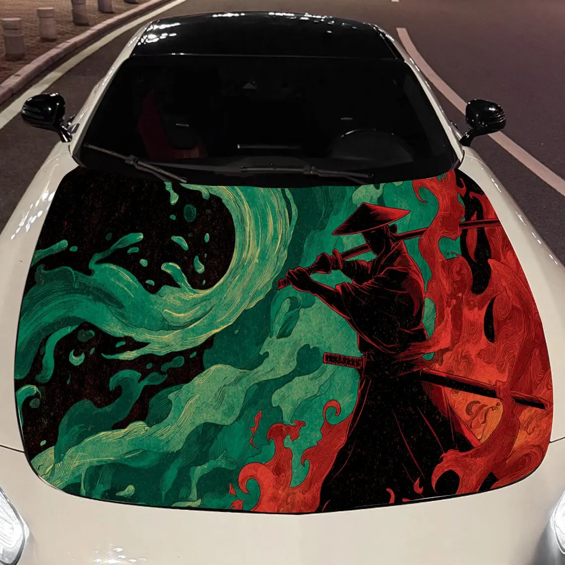 

Water Fire Warrior print,car hood stickers,PVC waterproof Self adhesive car hood sticker,car hood decoration protection stickers