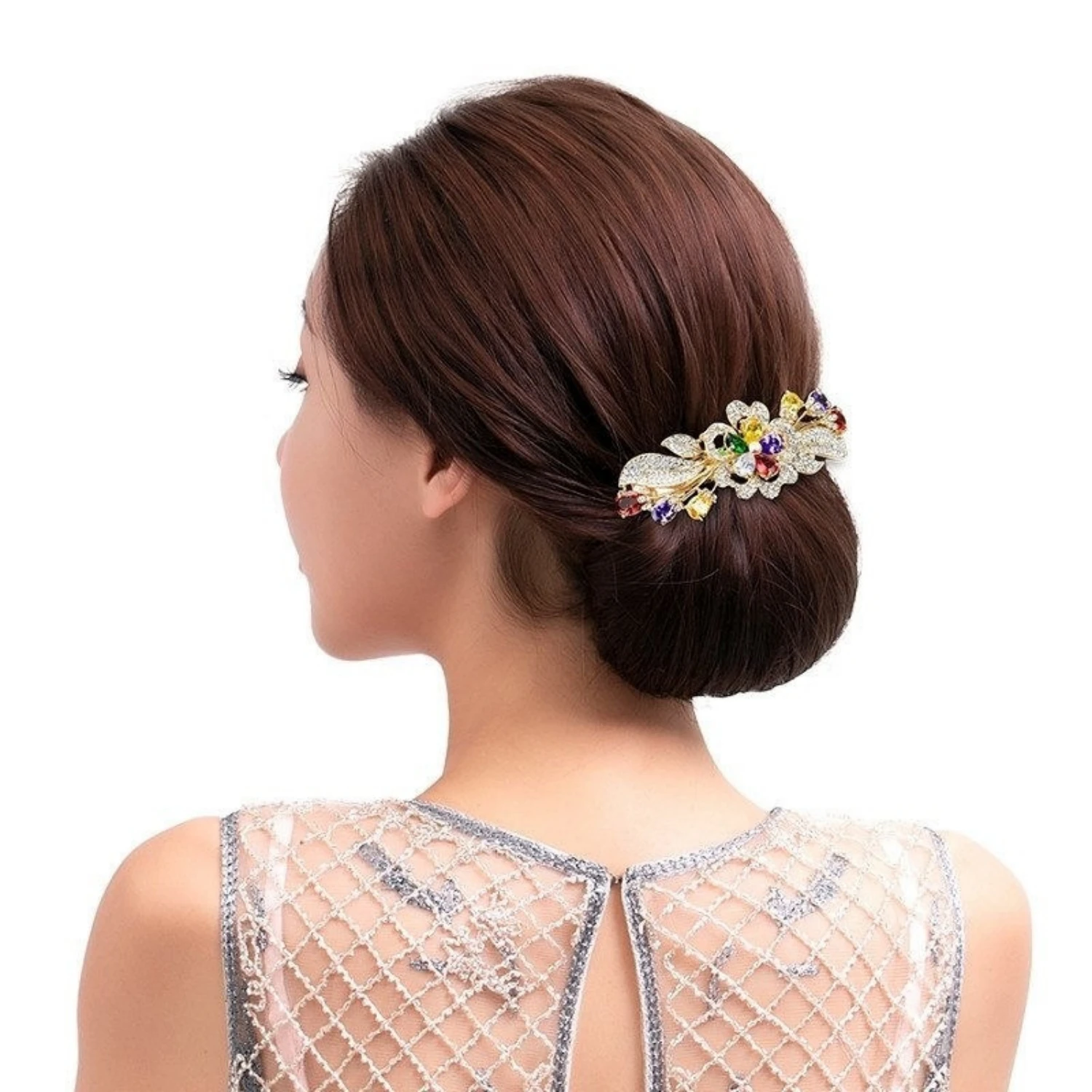 New Korean version of the crystal flower spring hairpin shining zircon top clip elegant women\'s casual fashion hair accessories